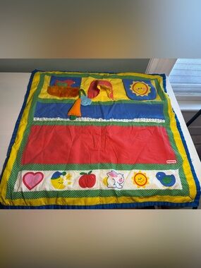 Vintage Playskool Fold N Go Activity Quilt Mat Baby Toddler Toy 1990s